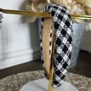 Stylish Black and White Checkered Headband